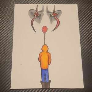 Abstract Art Canvas with Orange and Blue Accents